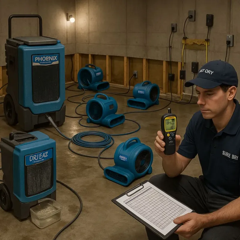 Structural Drying and Dehumidification process in Chula Vista, CA